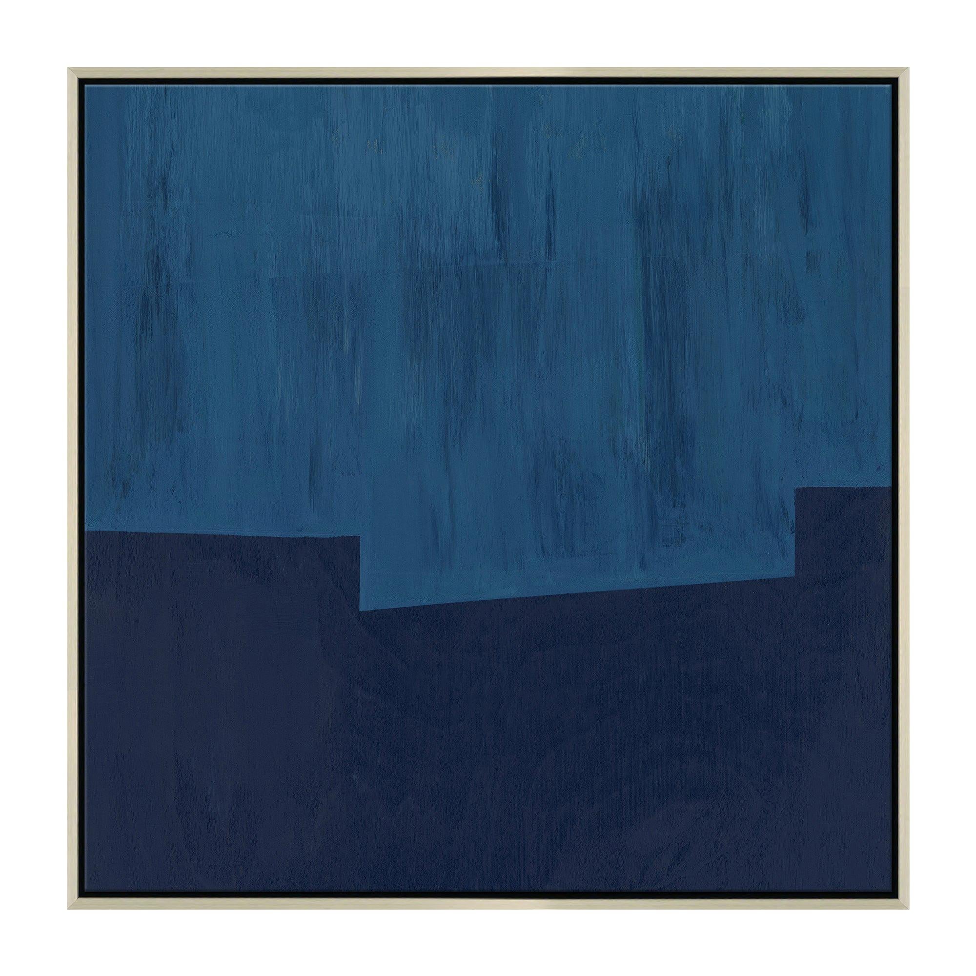 Blue Towers Abstract Decorative Wall Print in Square by CuratedKravet