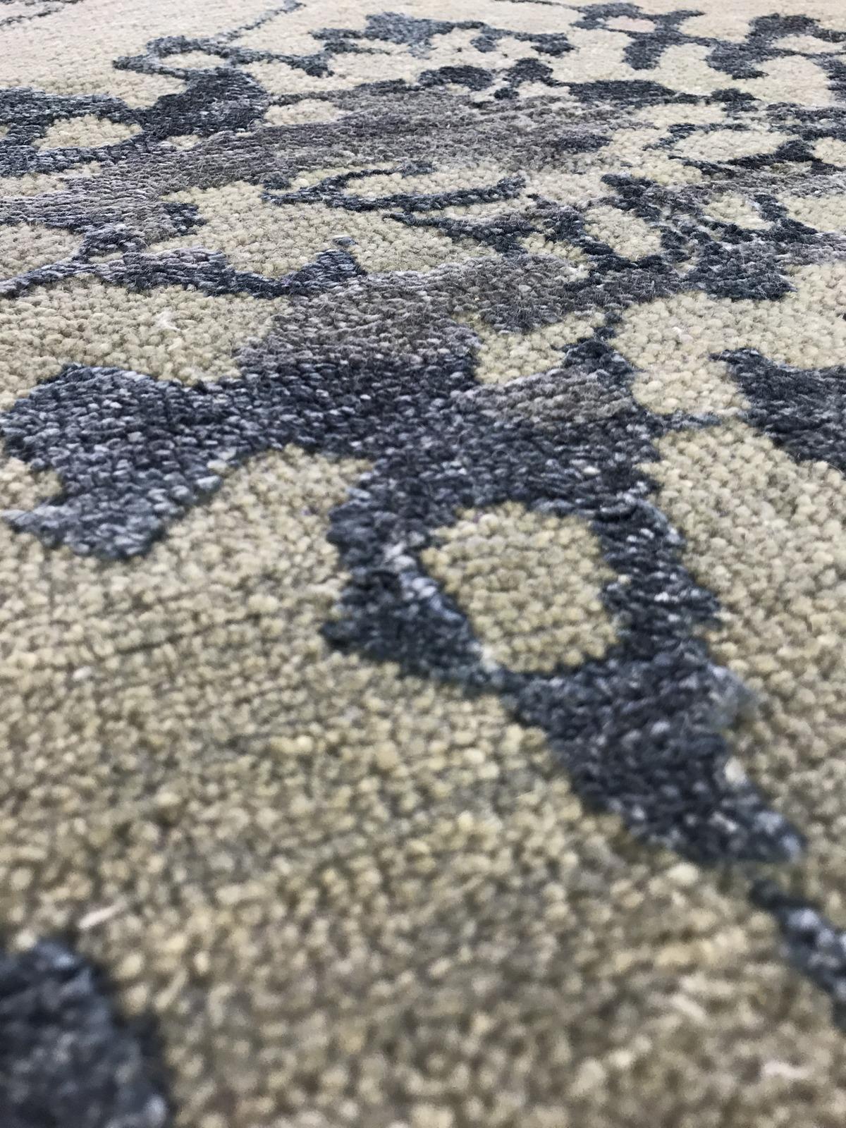Other Blue Transitional Indian Wool Rug For Sale