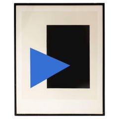 "Triangle bleu et carré noir" par Kazimir Malevich Sérigraphie vintage 