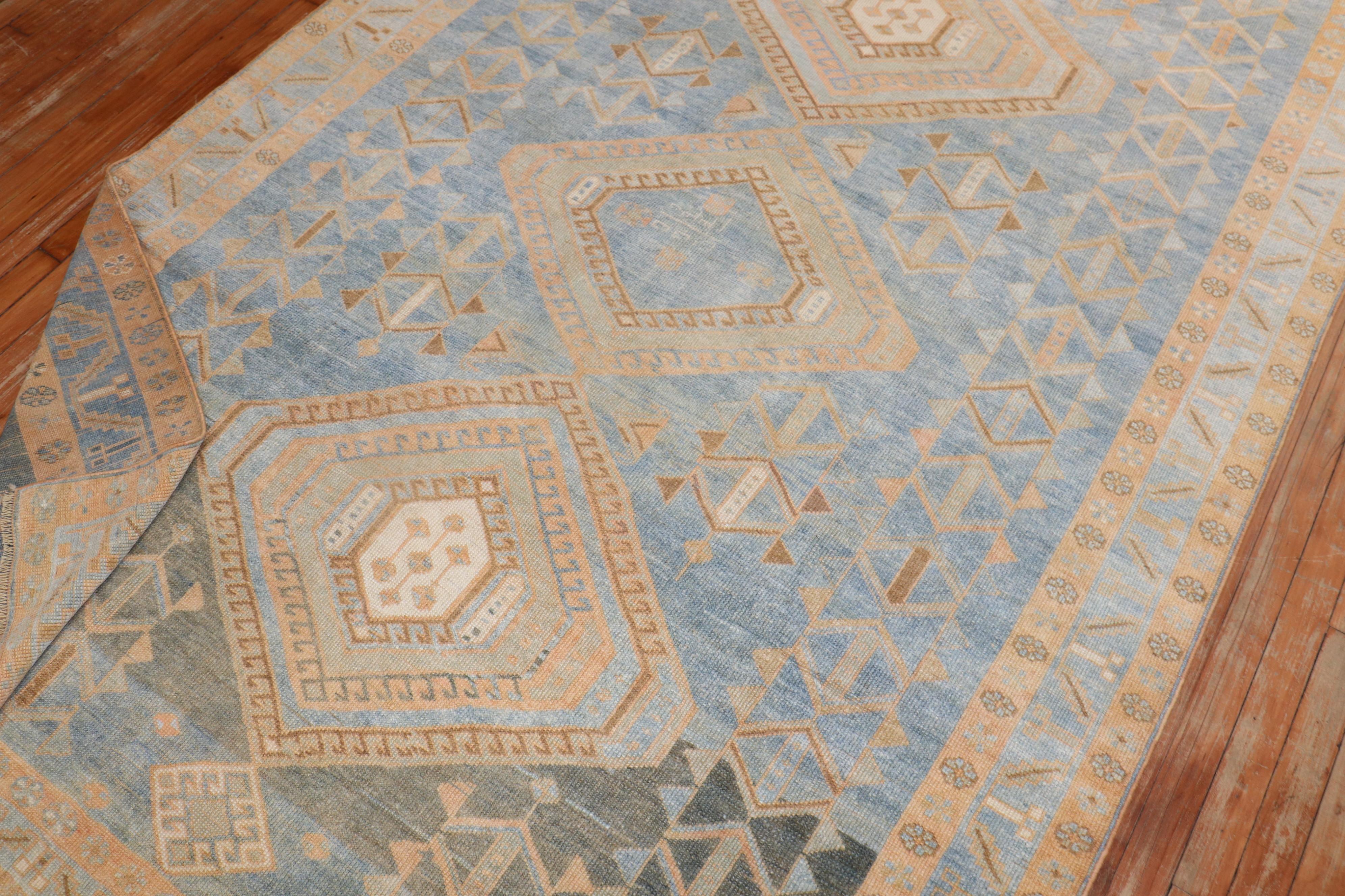 20th Century Blue Tribal Antique Malayer Rug For Sale