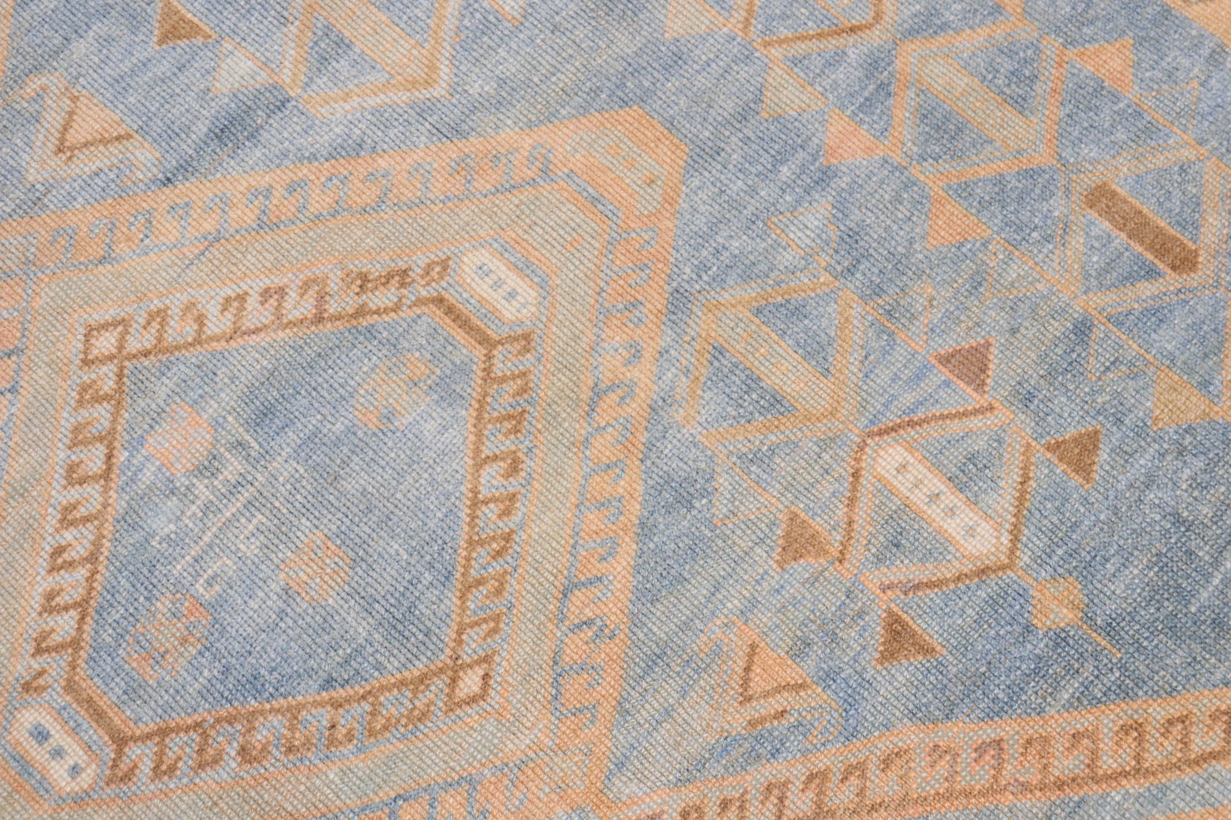 Wool Blue Tribal Antique Malayer Rug For Sale