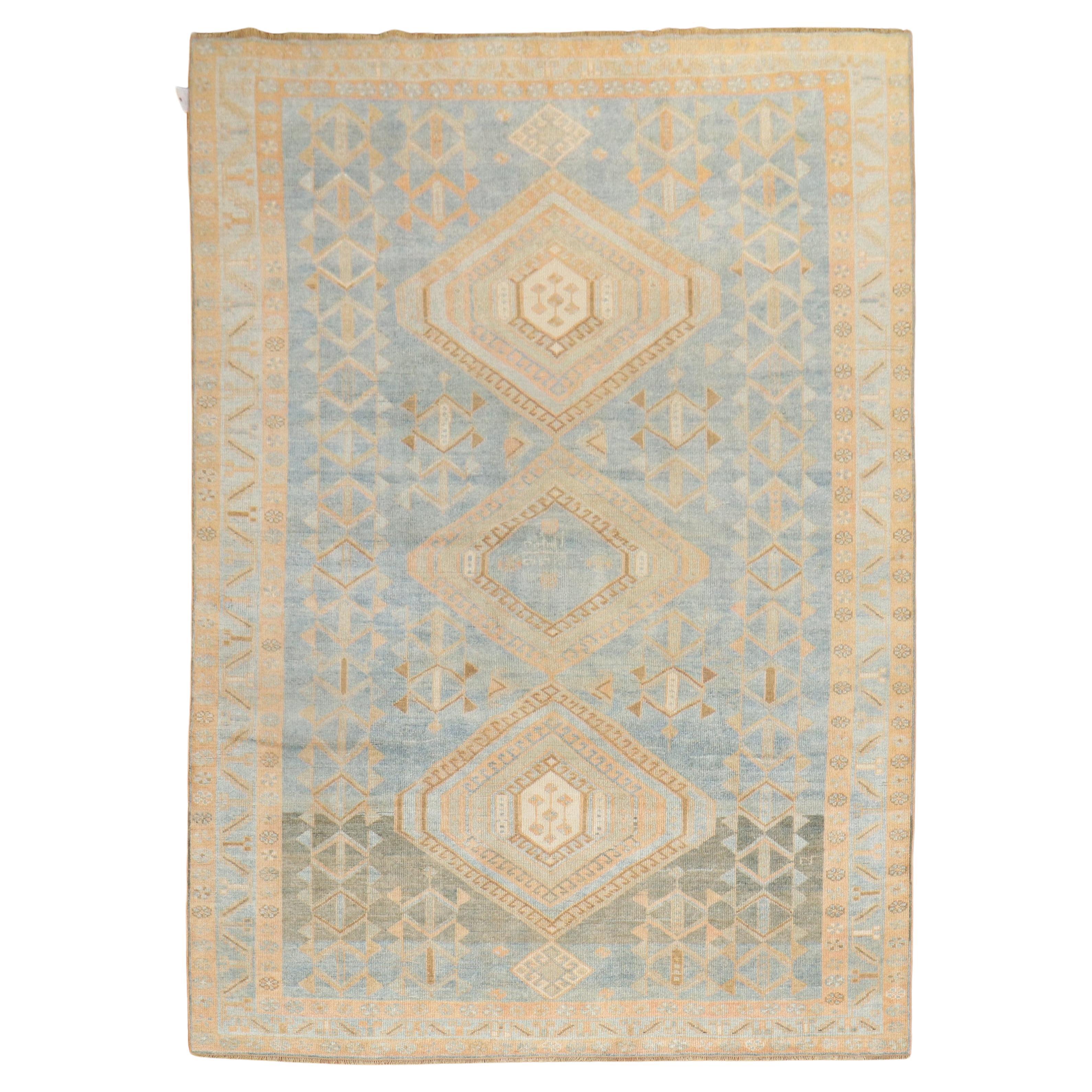Blue Tribal Antique Malayer Rug For Sale
