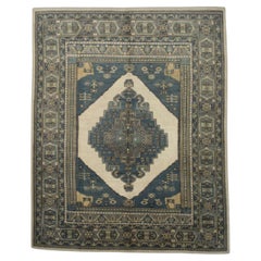 Blue Turkish Finewoven Wool Oushak Rug 11'3" x 14'1"