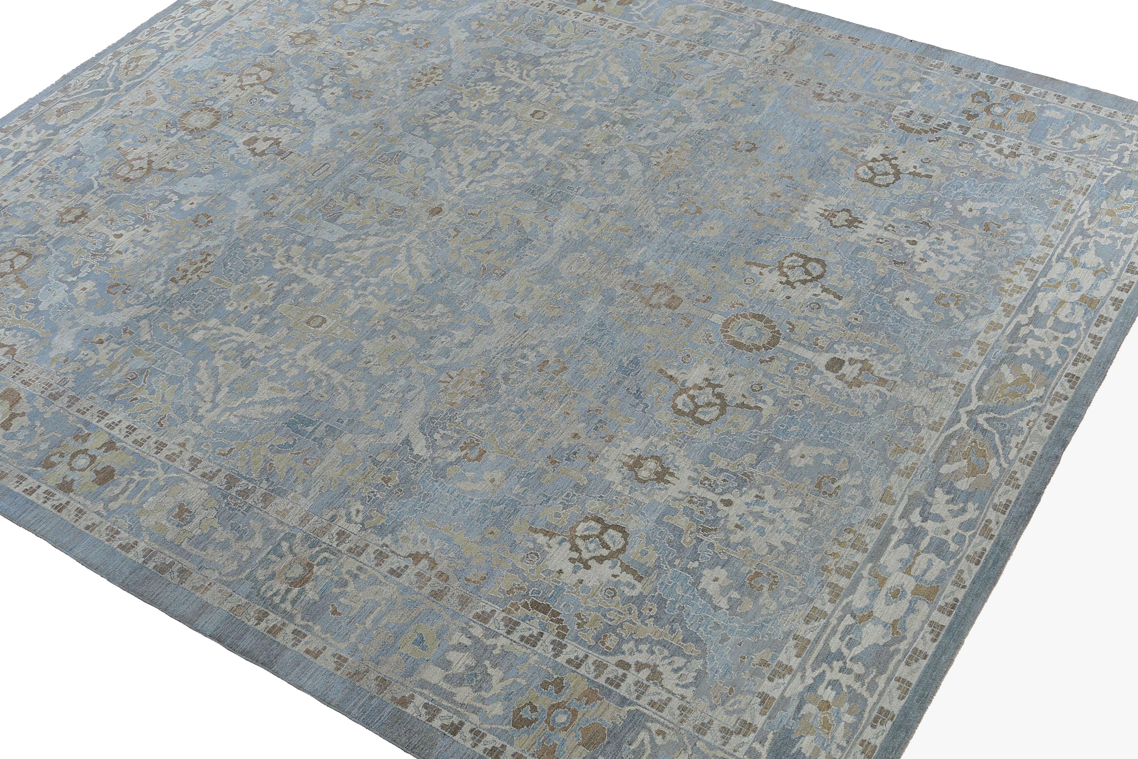 Blue Turkish Sultanabad Rug For Sale 7