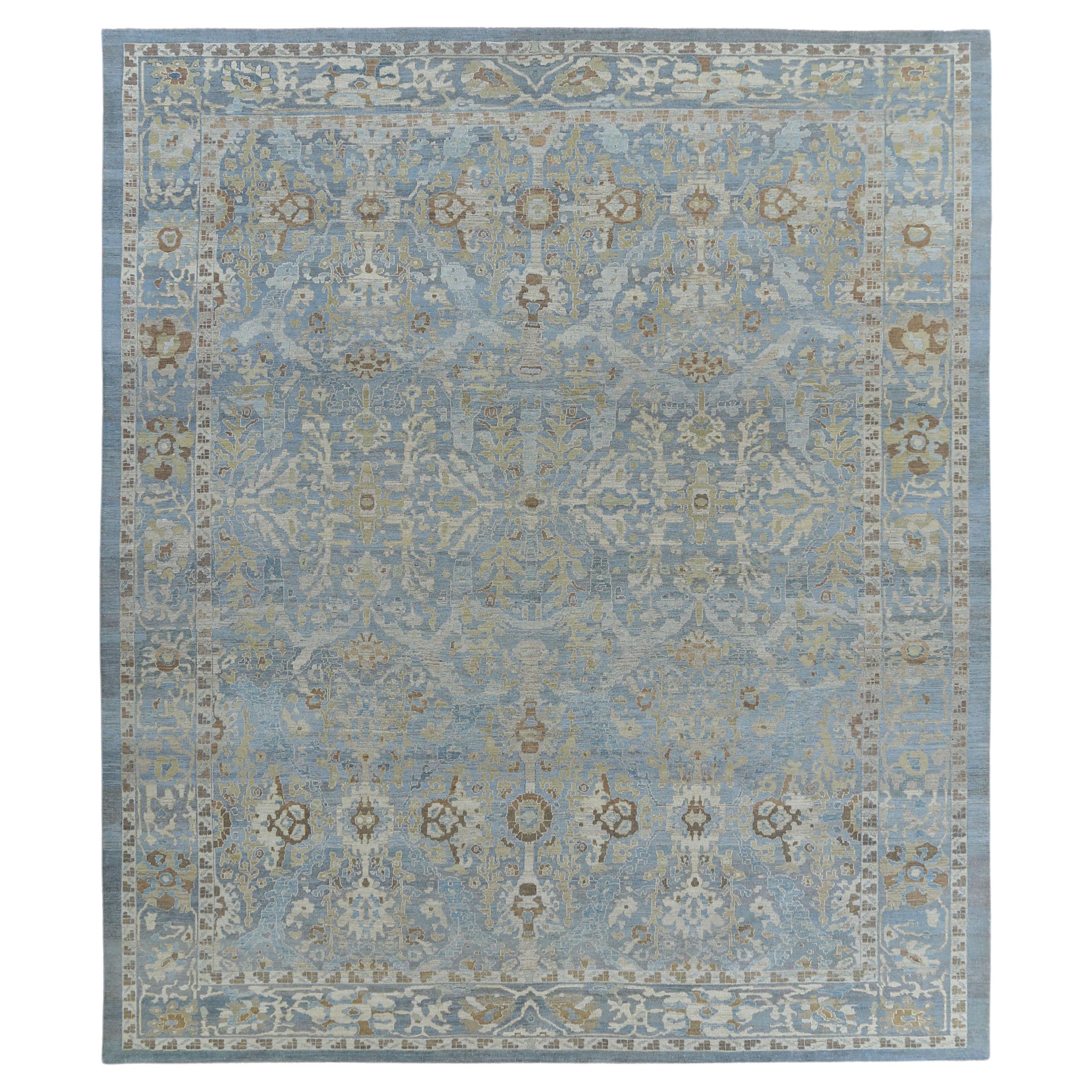 Blue Turkish Sultanabad Rug For Sale