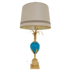 Blue Turquoise Opaline Ostrich Egg Table Lamp, S.A. Boulanger