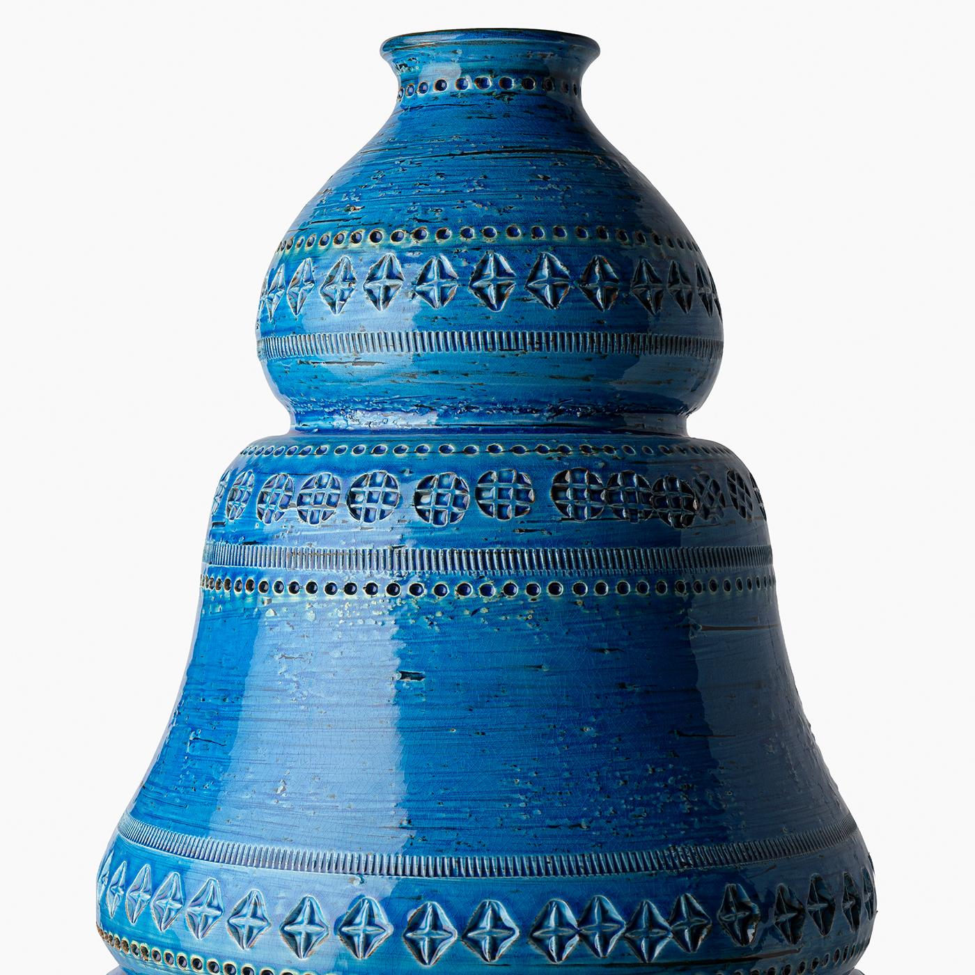 Blue Two-Elements Vase by Aldo Londi im Angebot 2