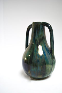 Blue Two Handled Cytere Luser Vase