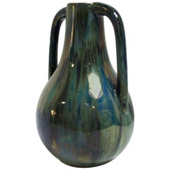 Blue Two Handled Cytere Luser Vase