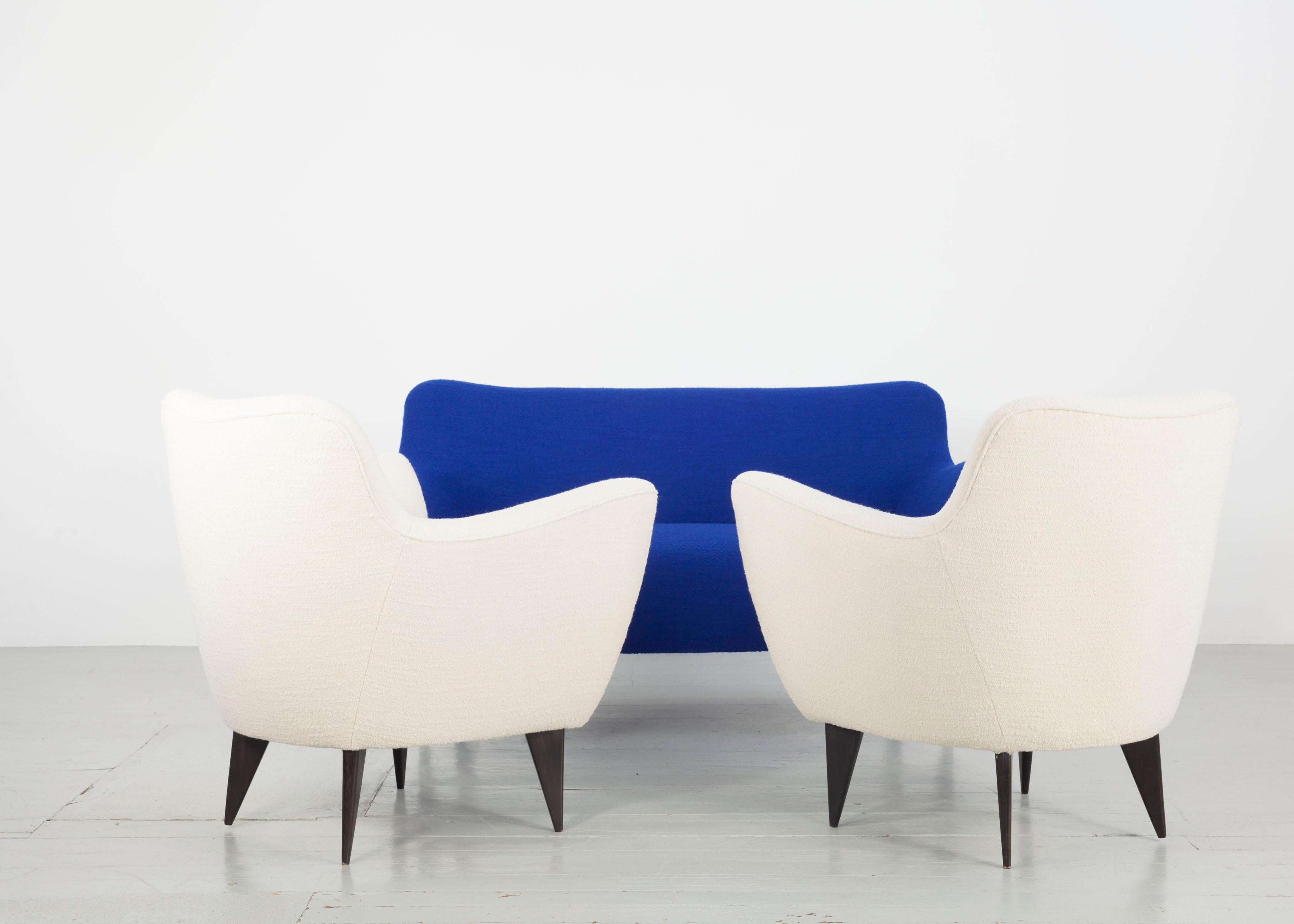 Blue Two-Seat Sofa, Design by Giulia Veronesi, ISA Bergamo, Italy, 1950s 3