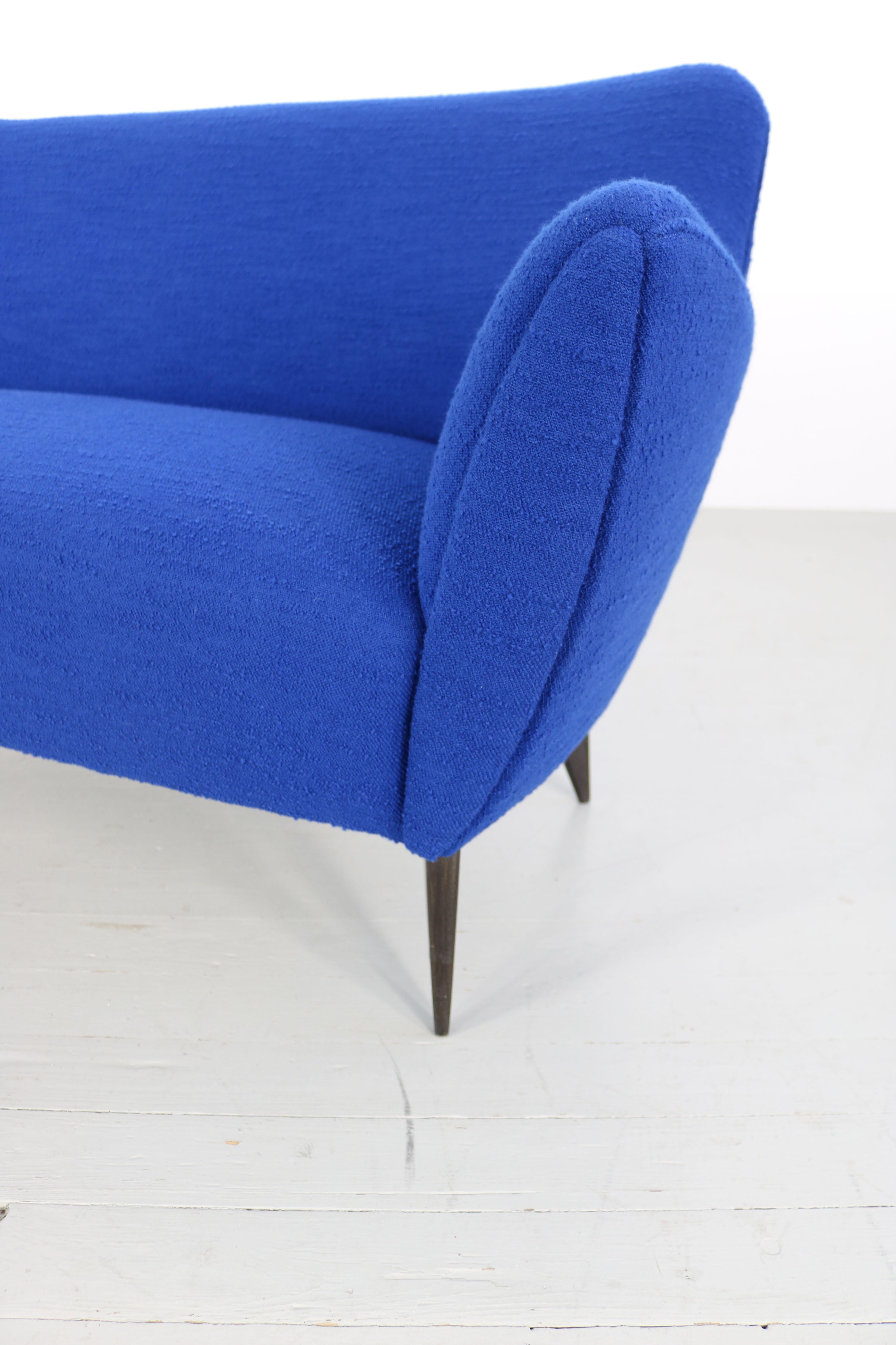 Blue Two-Seat Sofa, Design by Giulia Veronesi, ISA Bergamo, Italy, 1950s 7