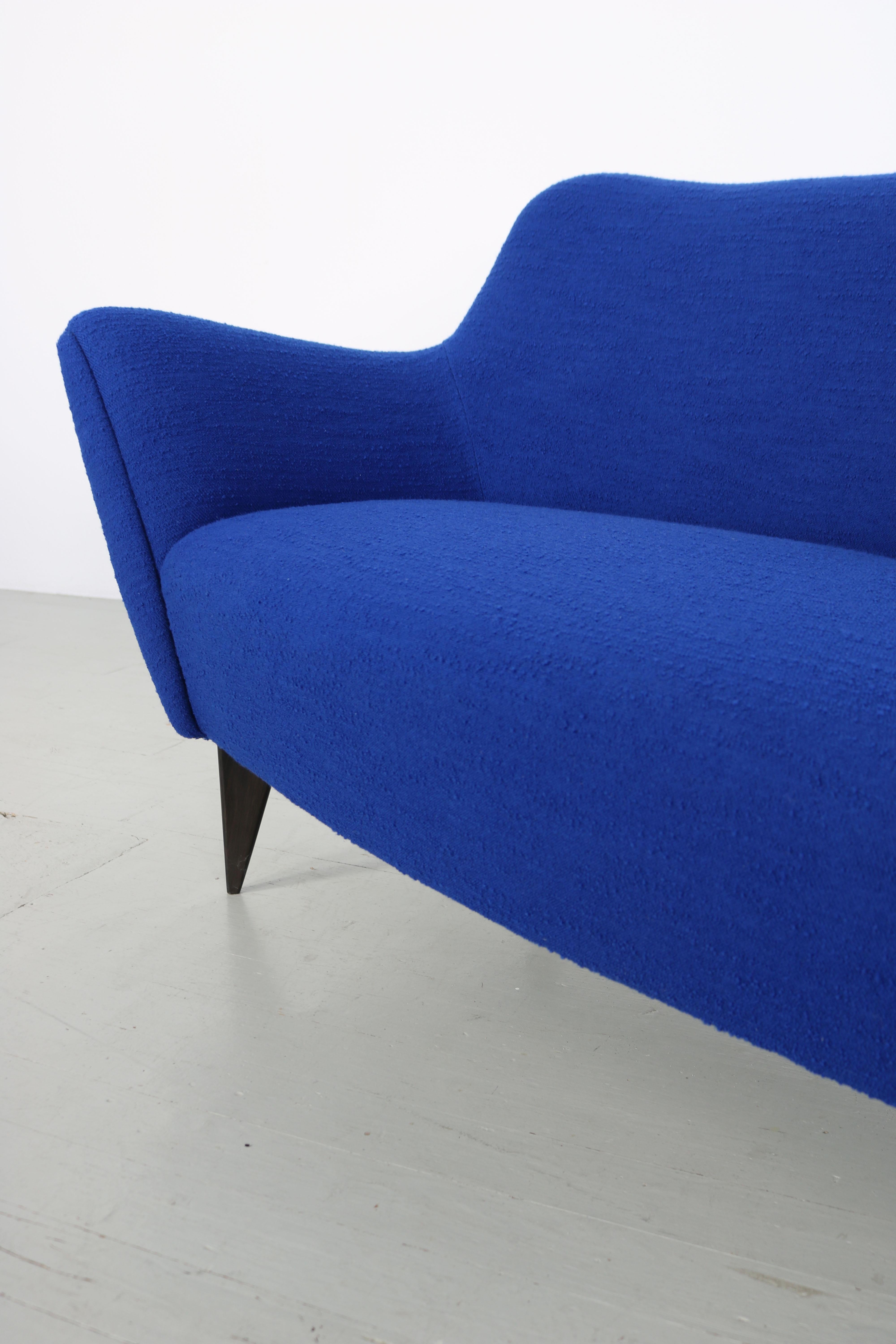 Blue Two-Seat Sofa, Design by Giulia Veronesi, ISA Bergamo, Italy, 1950s 8