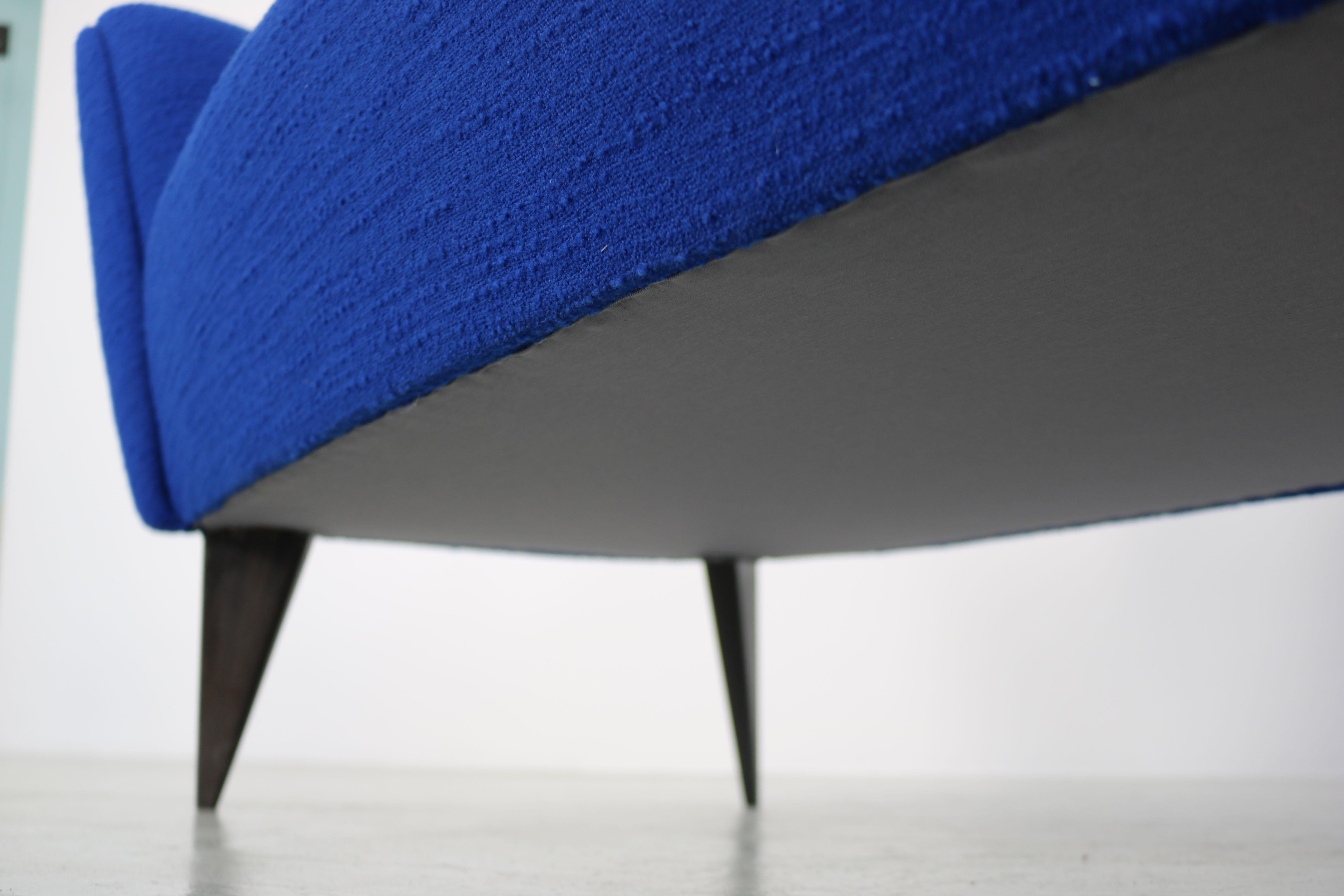 Blue Two-Seat Sofa, Design by Giulia Veronesi, ISA Bergamo, Italy, 1950s 10