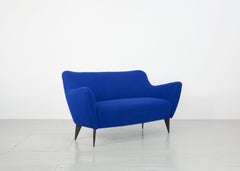 Blue Two-Seat Sofa, Design by Giulia Veronesi, ISA Bergamo, Italy, 1950s