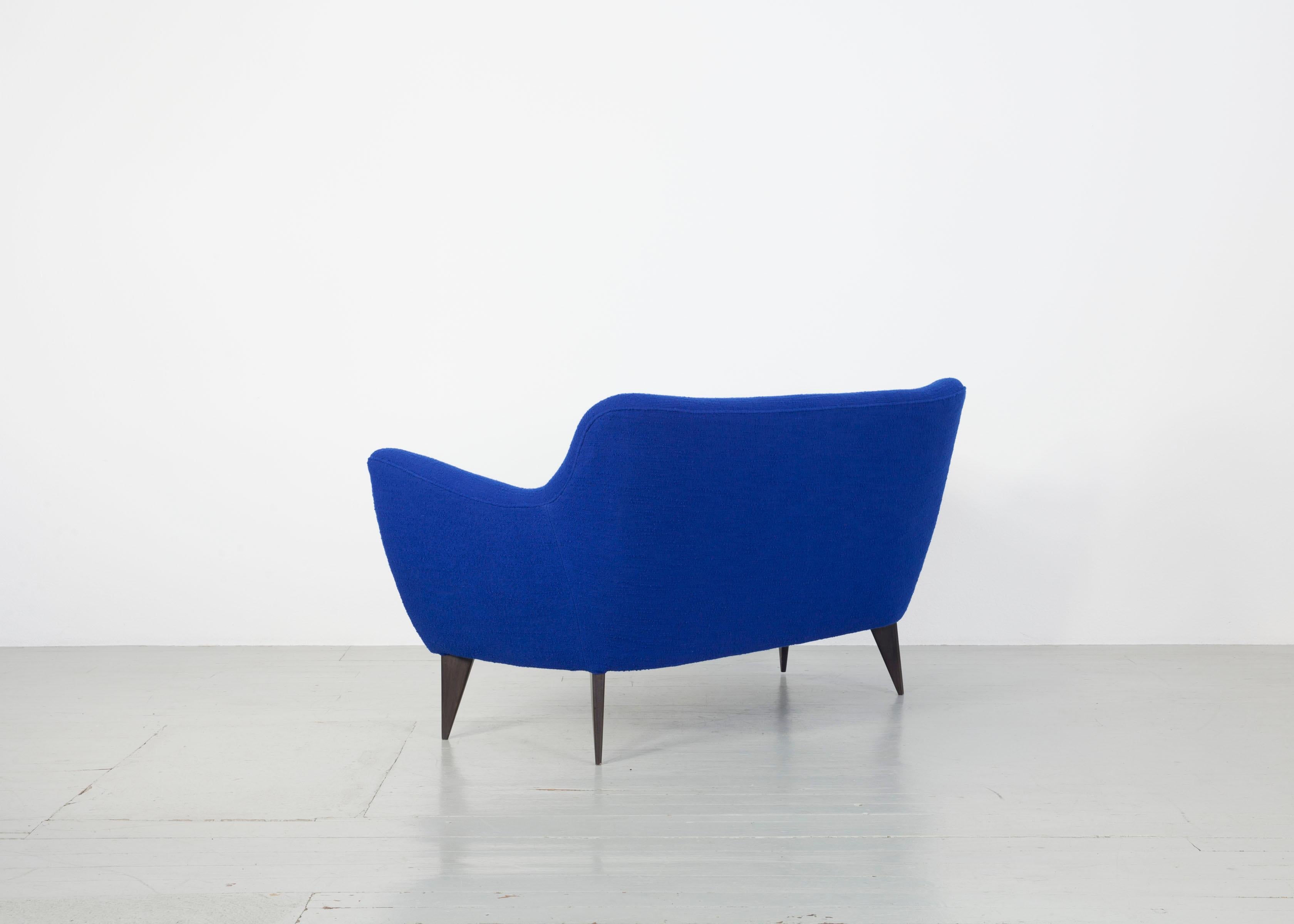 Mid-20th Century Blue Two-Seat Sofa, Design by Giulia Veronesi, ISA Bergamo, Italy, 1950s