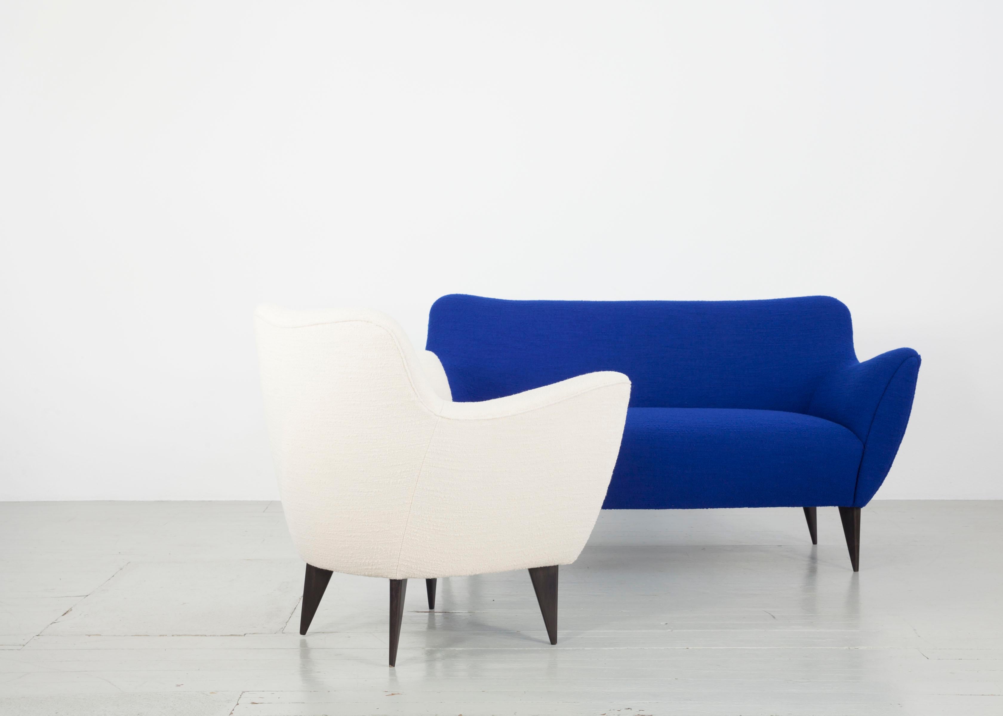 Blue Two-Seat Sofa, Design by Giulia Veronesi, ISA Bergamo, Italy, 1950s 2