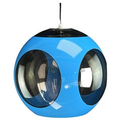 Blue Ufo Ceiling Lamp from Massive Belgium, 1970s