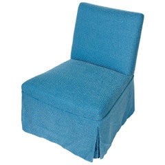 Blue Upholstered Slipper Chair