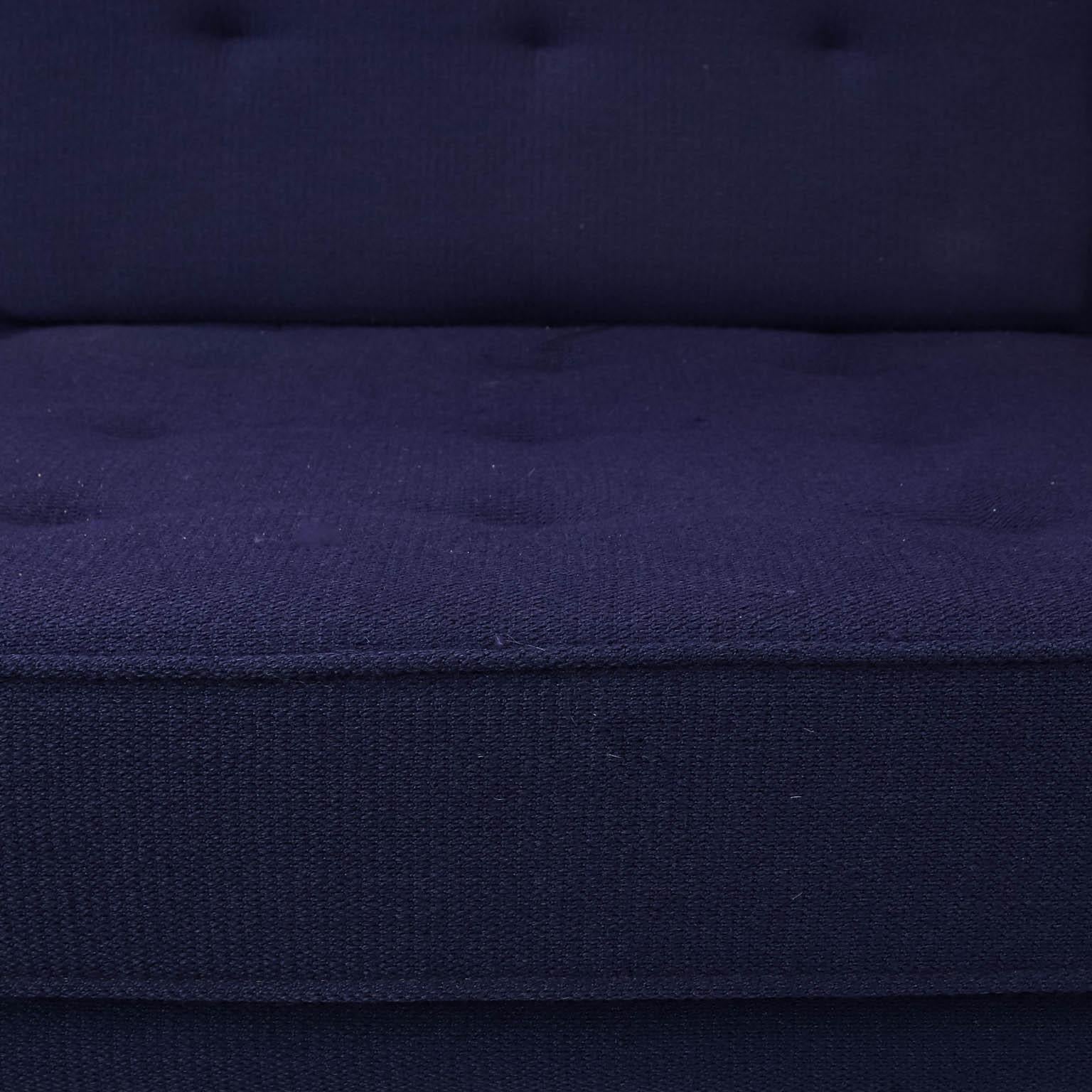 Mid-Century Modern Blue Upholstered Sofa by Florence Knoll