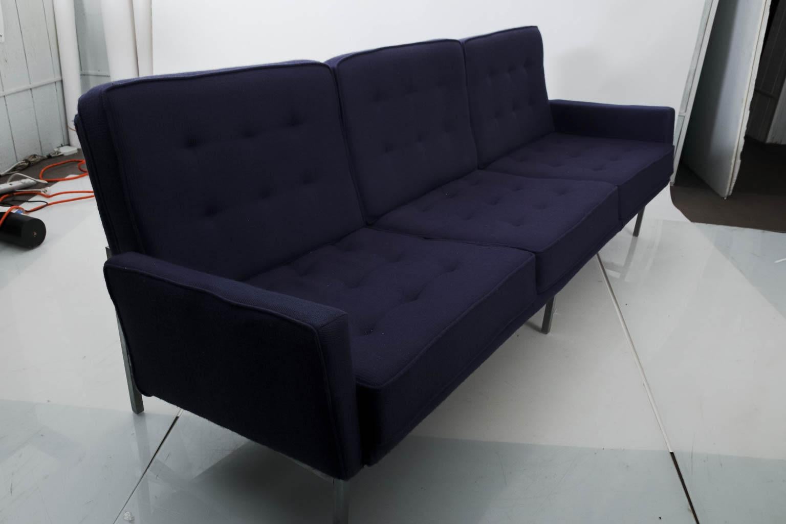 20th Century Blue Upholstered Sofa by Florence Knoll