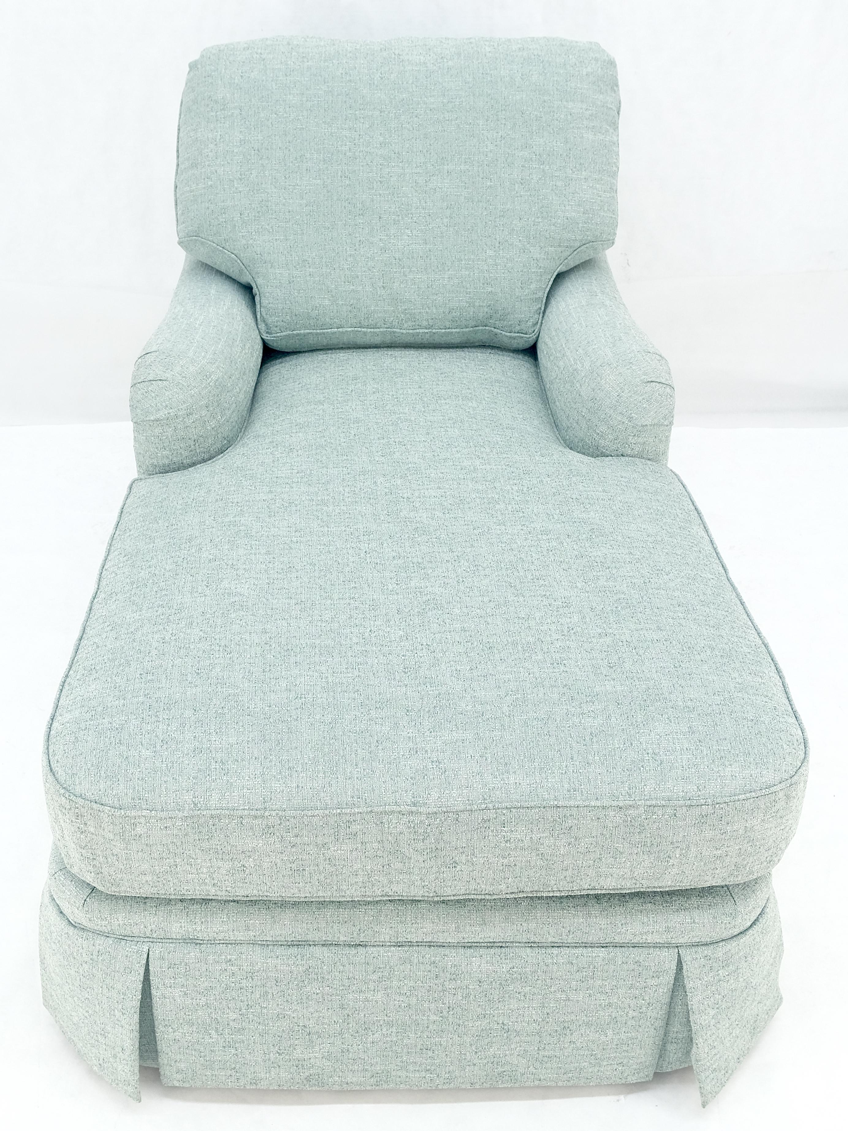 Mid-Century Modern Blue Upholstery French Chaise Lounge c1970s MINT! For Sale