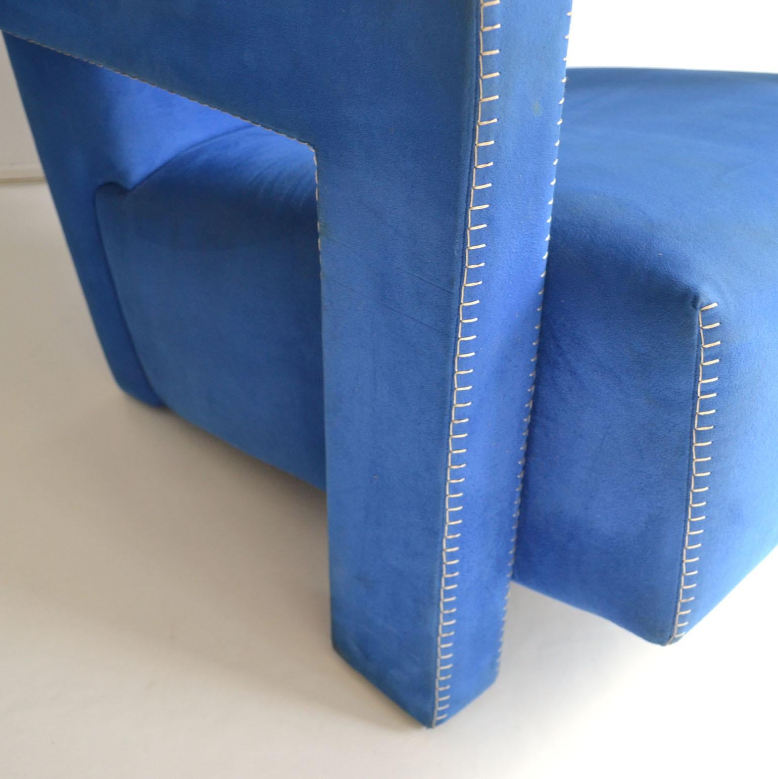 Blue 'Utrecht' Chair by Dutch Gerrit Rietveld for Cassina 1980s Italy 3