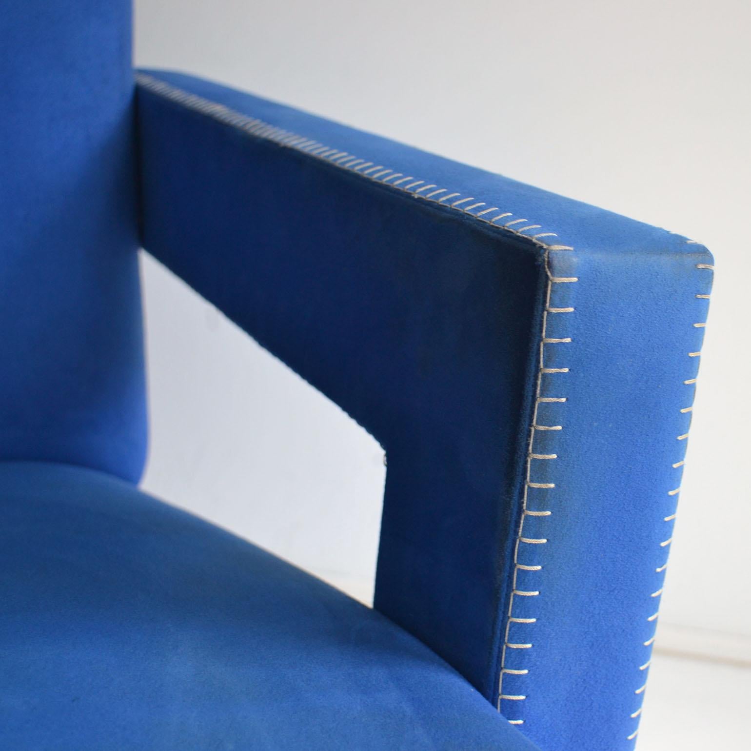 Blue 'Utrecht' Chair by Dutch Gerrit Rietveld for Cassina 1980s Italy 2