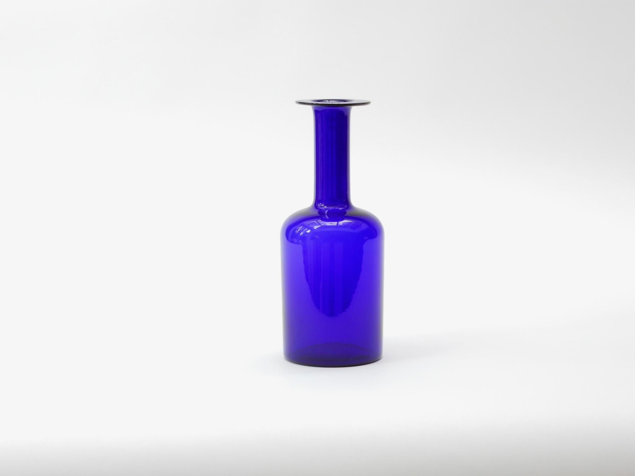 Mid-Century Modern Blue Vase by Otto Brauer for Holmegaard, 1960s