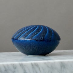 Blaue Vase von Wilhelm Kage für Gustavsberg Studio, Schweden, 1950er Jahre