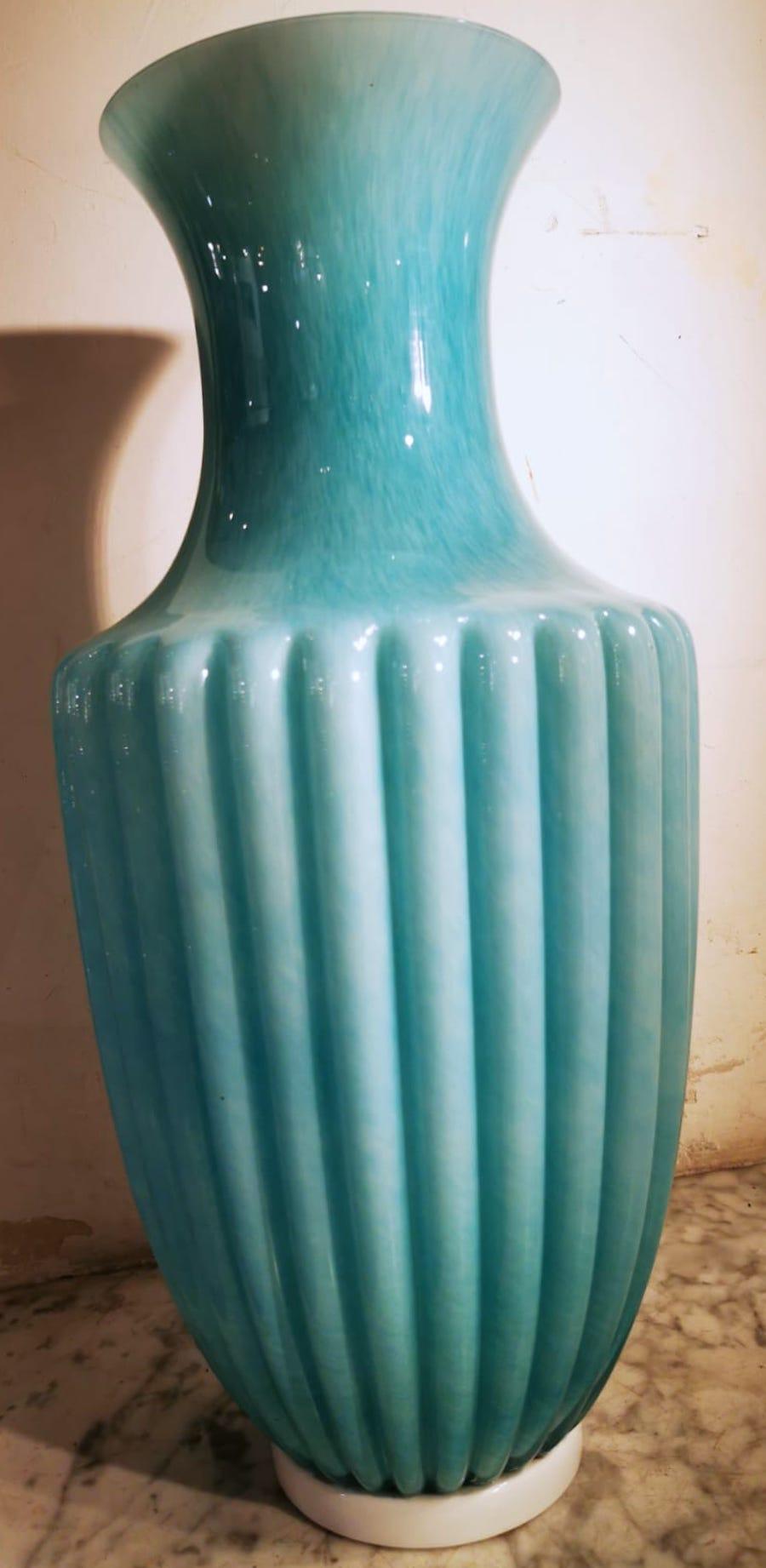 Late 20th Century Blue Vase, Ercole Barovier, 1980s