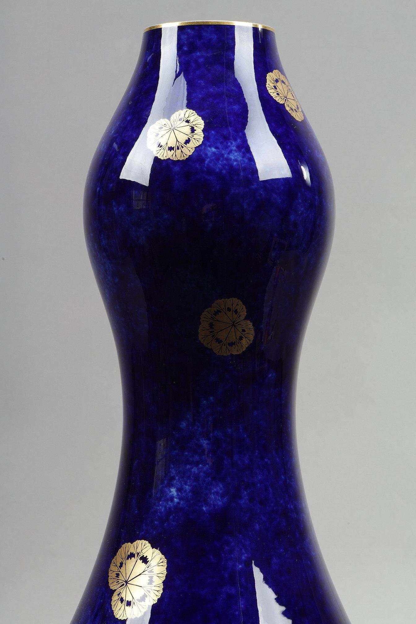 Blue vase from the Sevres Manufacture For Sale 1