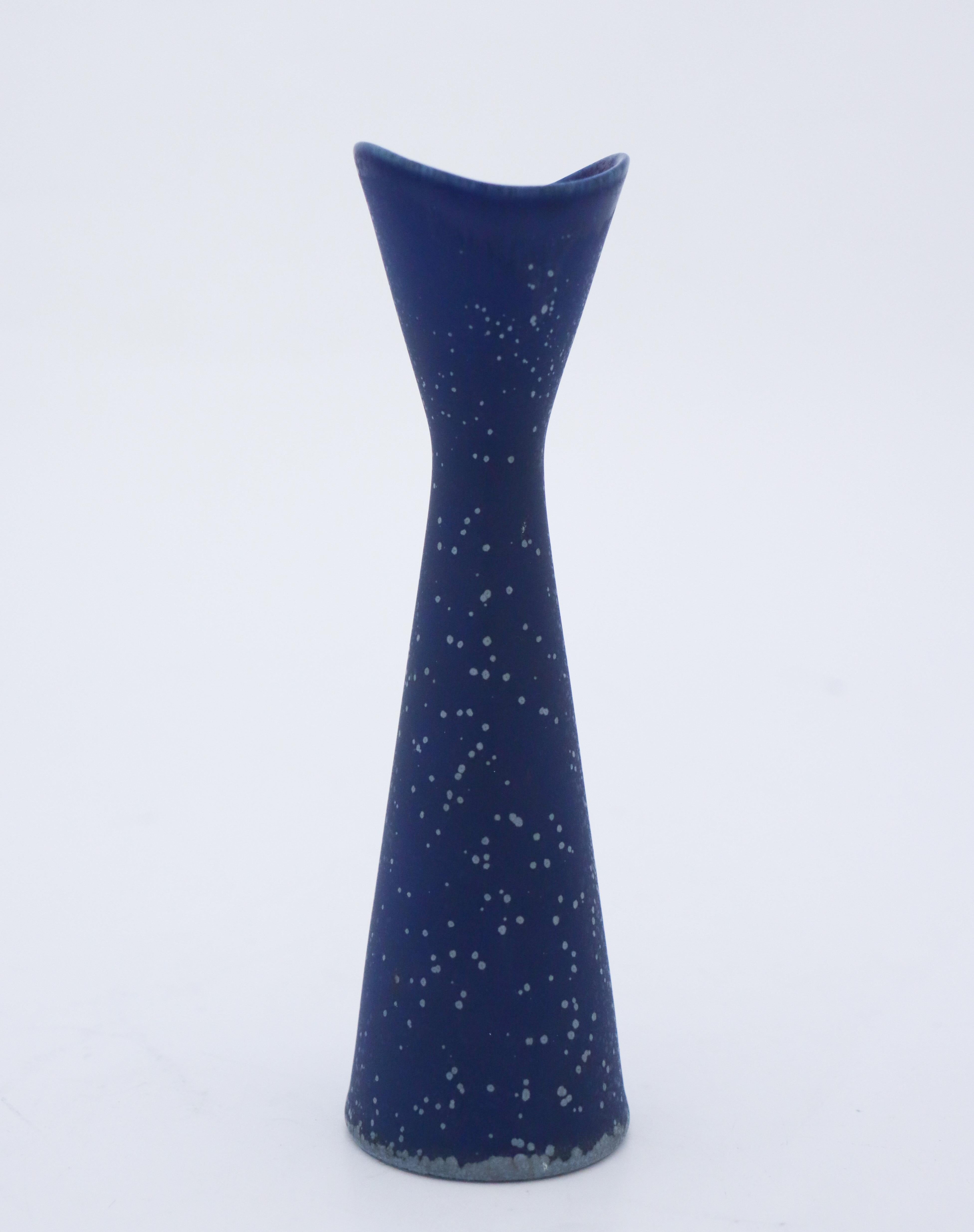 Danish Blue Vase, Gunnar Nylund, Nymölle, 1960s For Sale