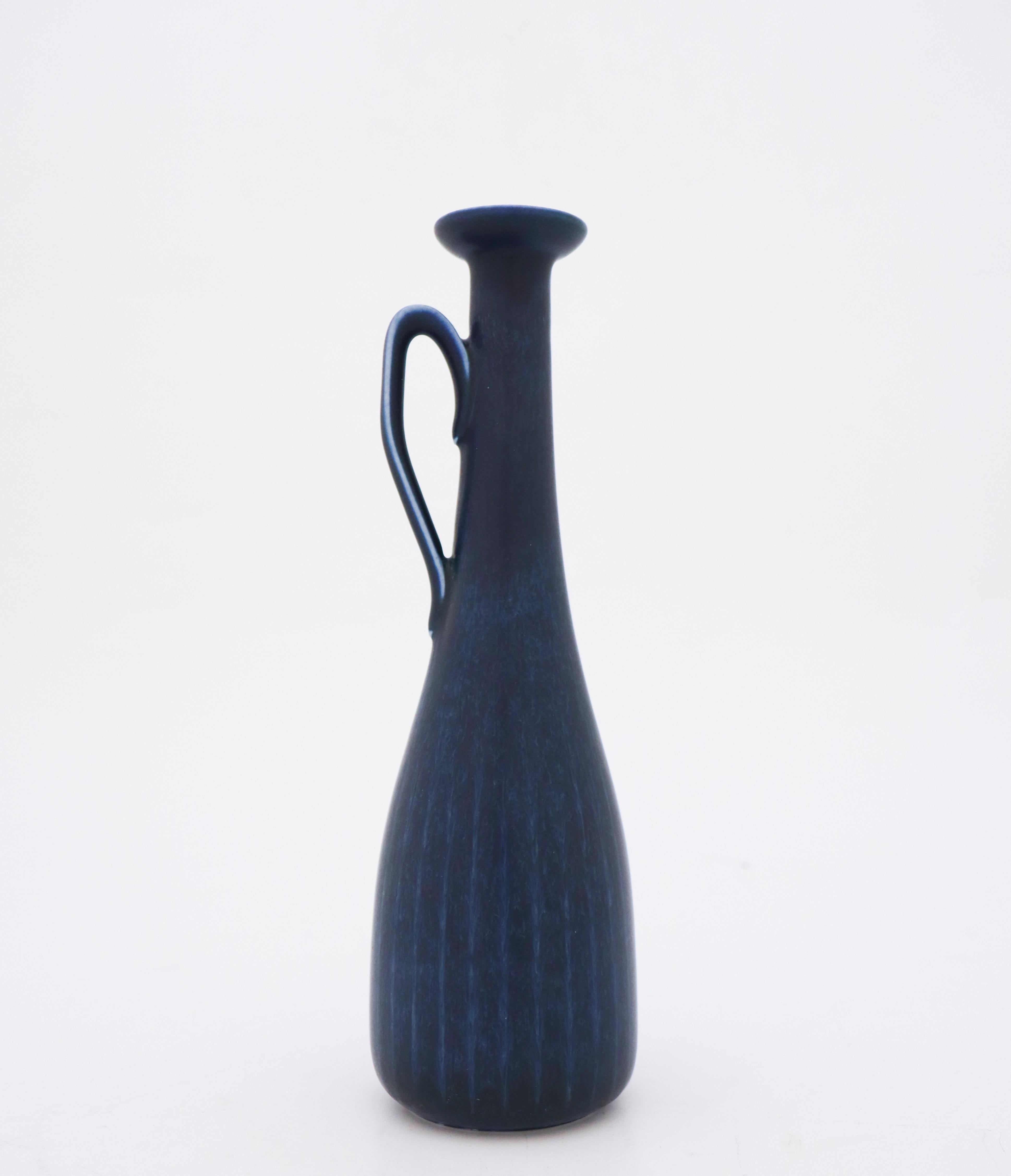 Scandinavian Modern Blue Vase, Gunnar Nylund, Rörstrand, 1950s-1960s