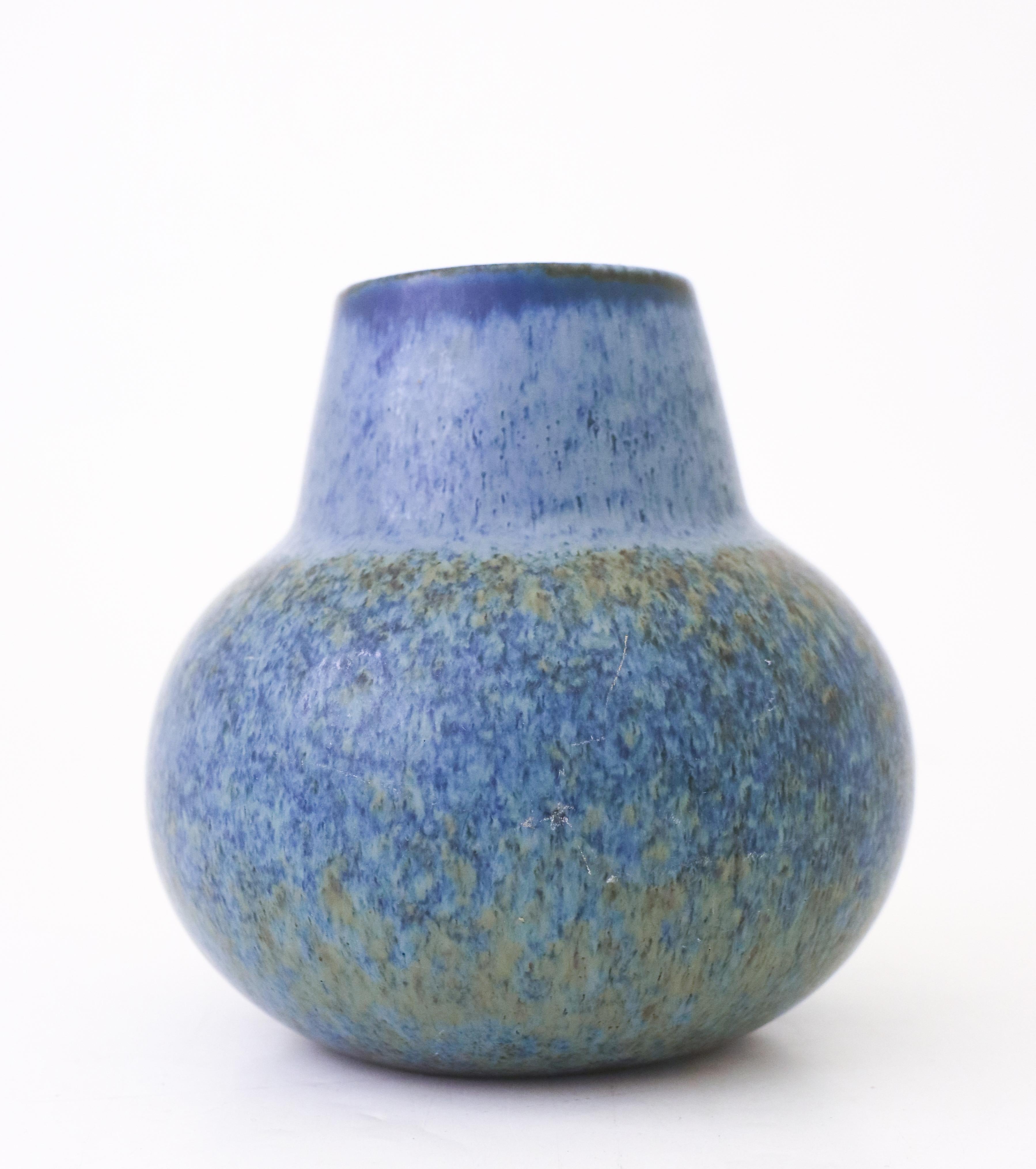 Scandinavian Modern Blue Vase with a Lovely Glaze Carl-Harry Stålhane Rörstrand, Midcentury Vintage For Sale
