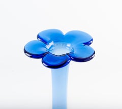 Blue Vase with Daisy Mouth, Northern Europe, 1980