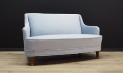 Blue Velour Sofa Danish Design Vintage 1960s Retro