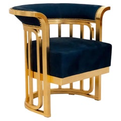 Fauteuil en velours bleu