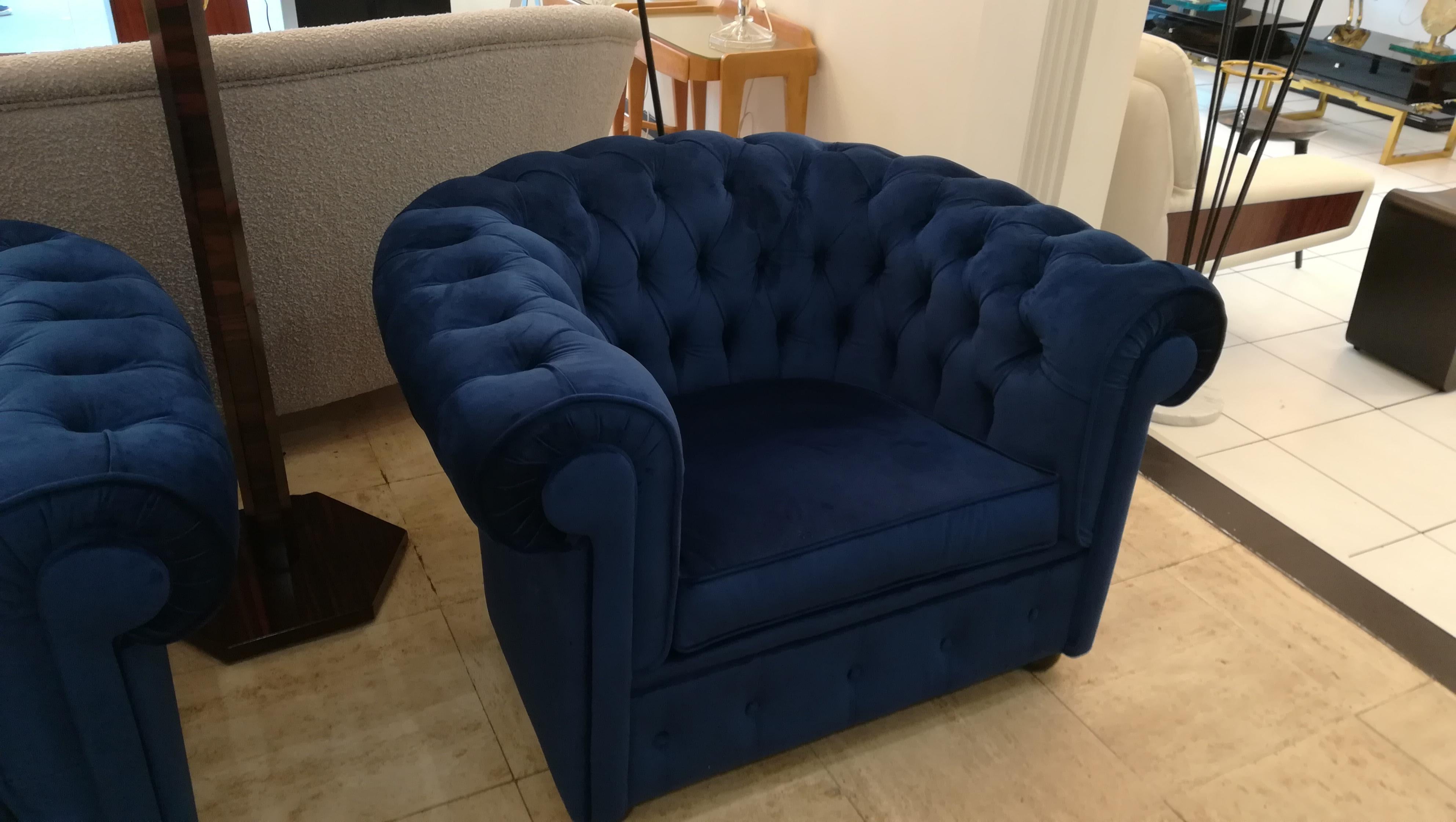 Blue Velvet Armchairs 5