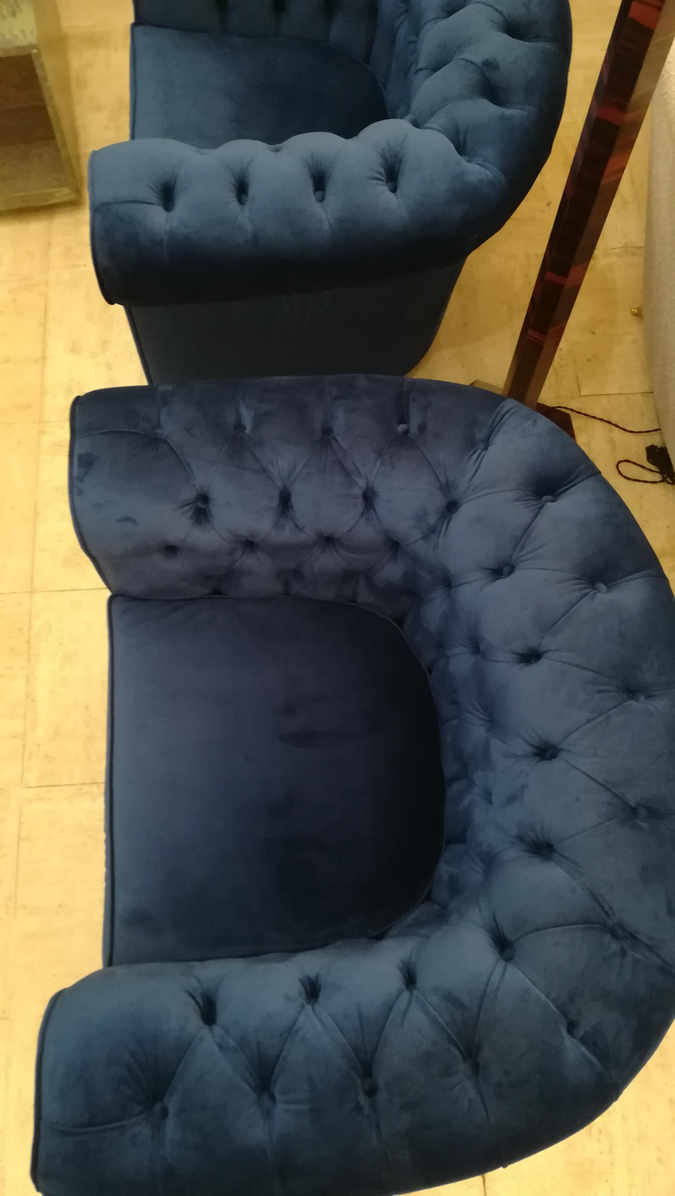 Blue Velvet Armchairs 2