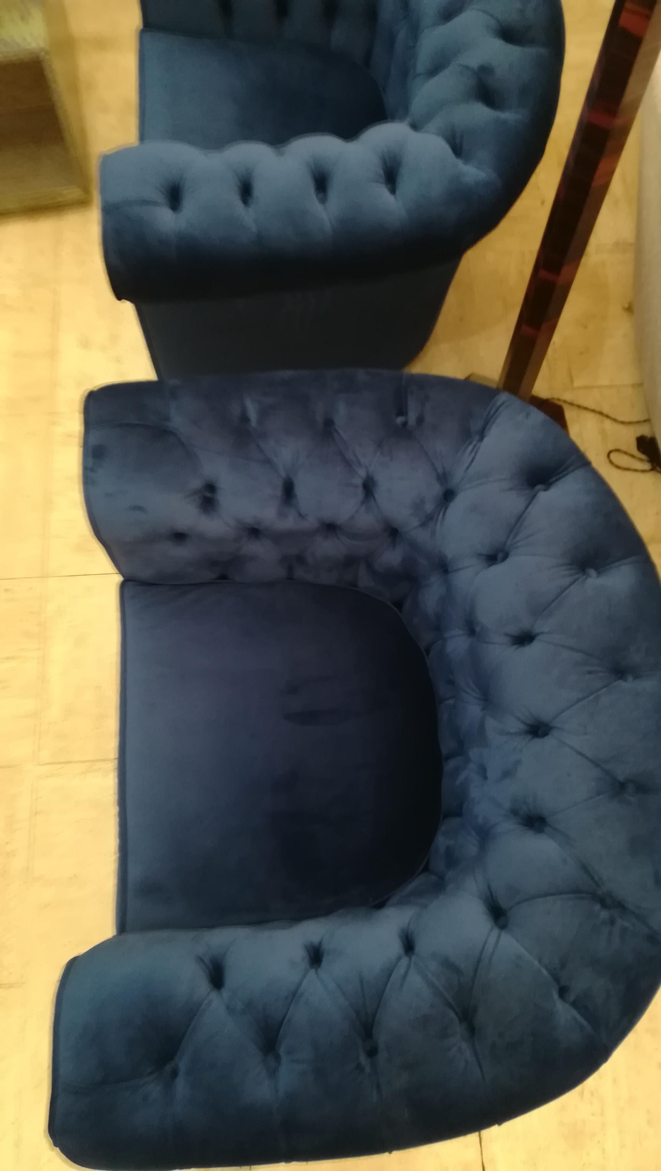 Blue Velvet Armchairs 3