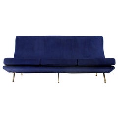 Blue Velvet ’IX Triennale’ Sofa by Marco Zanuso for Arflex, 1960s Blue Velvet ’IX Triennale’ Sofa by Marco Zanuso for Arflex, 1960s