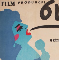 Blue Velvet, Polish Film Movie Poster, Jan Mlodozeniec, 1987