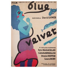 Blue Velvet, Polish Film Movie Poster, Jan Mlodozeniec, 1987