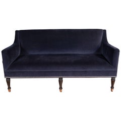 Blue Velvet 'Ridgecrest' Loveseat with Nailheads by Barclay Butera