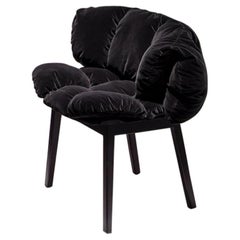 Blue Velvet Side Chair in Grey by Fernando & Humberto Campana