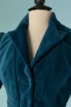 Blue velvet single breasted jacket JOHN GALLIANO