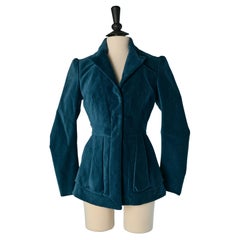 Blue velvet single breasted jacket JOHN GALLIANO