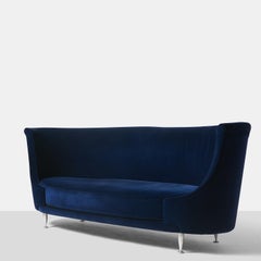 Canapé en velours bleu de Massimo Iosa Ghini