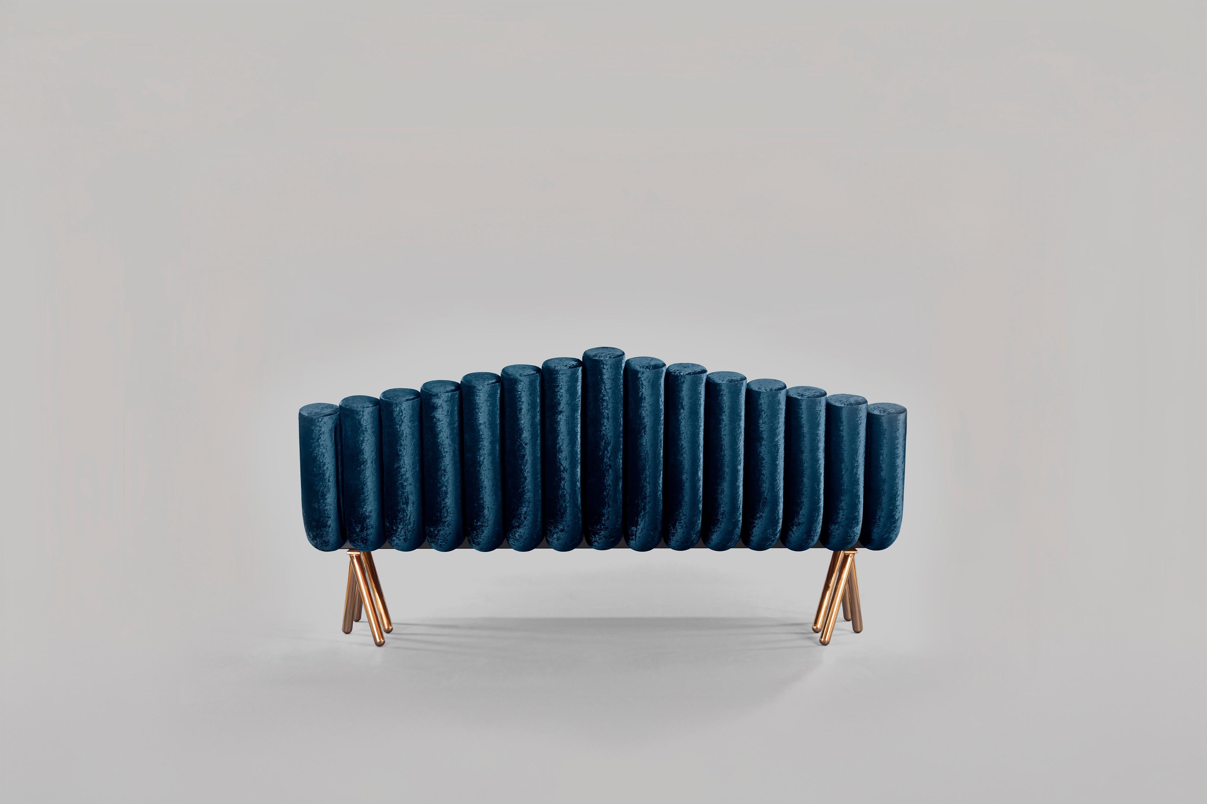 The Flute Sofa takes its inspiration from the pan flute. Unique and beautiful, the Flute Sofa is one of Troy Smith's best sellers. It is built to exacting standards and quality. The flute sofa is elegantly crafted and built to last. Each tube is