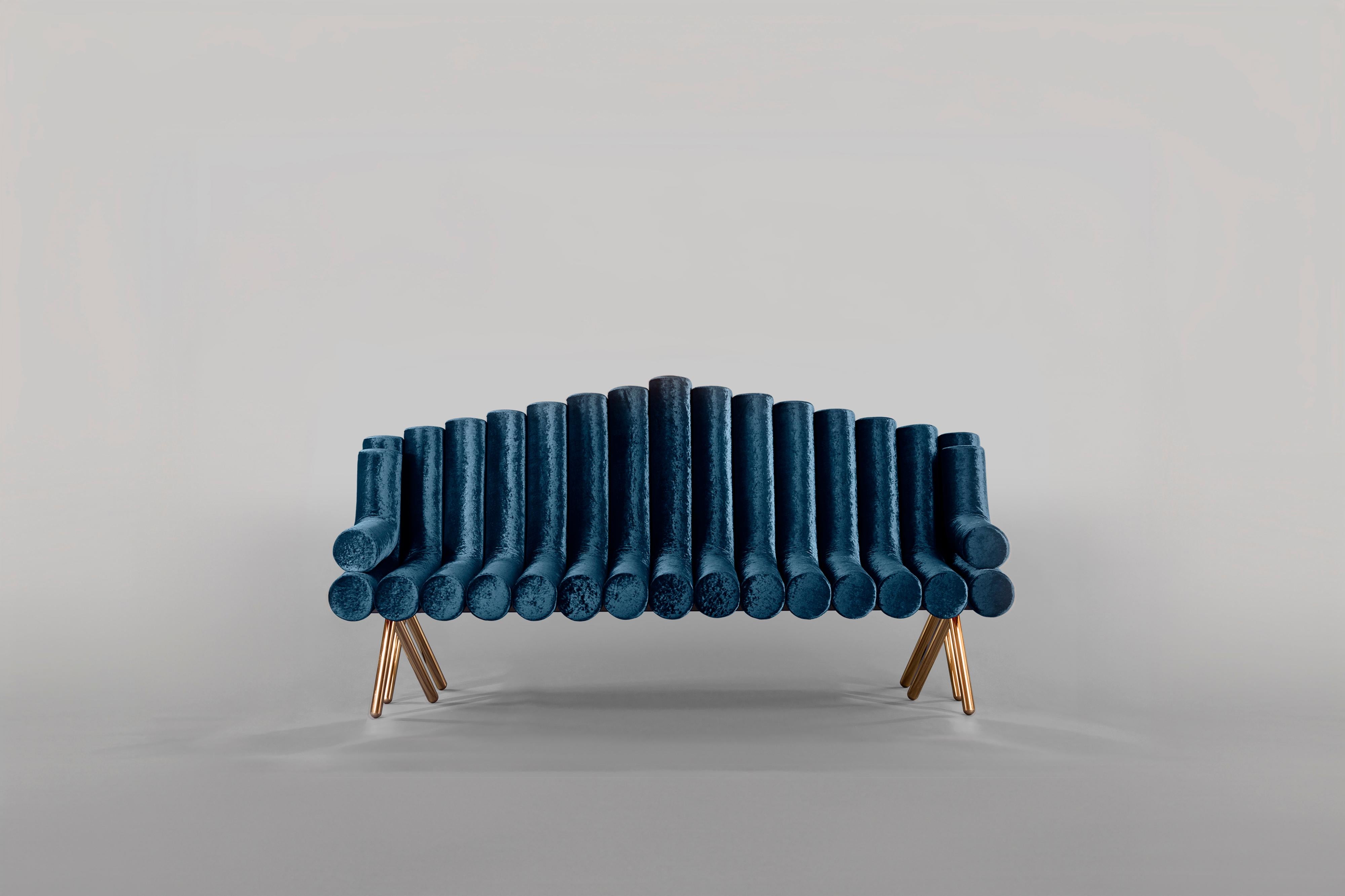 blue velvet sofas